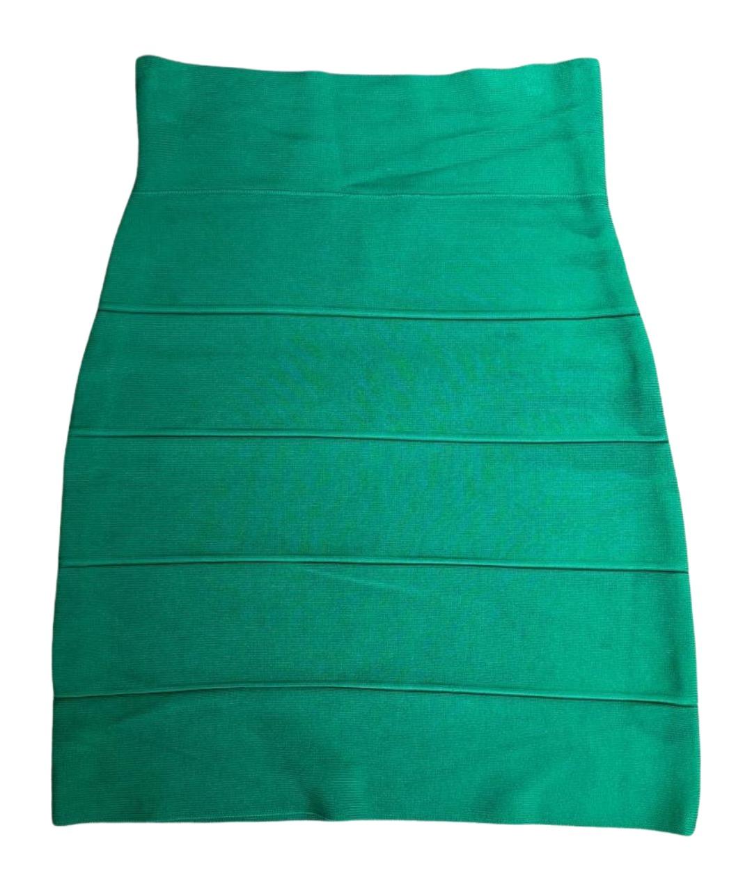 BCBG MAXAZRIA Зеленая вискозная юбка мини, фото 1
