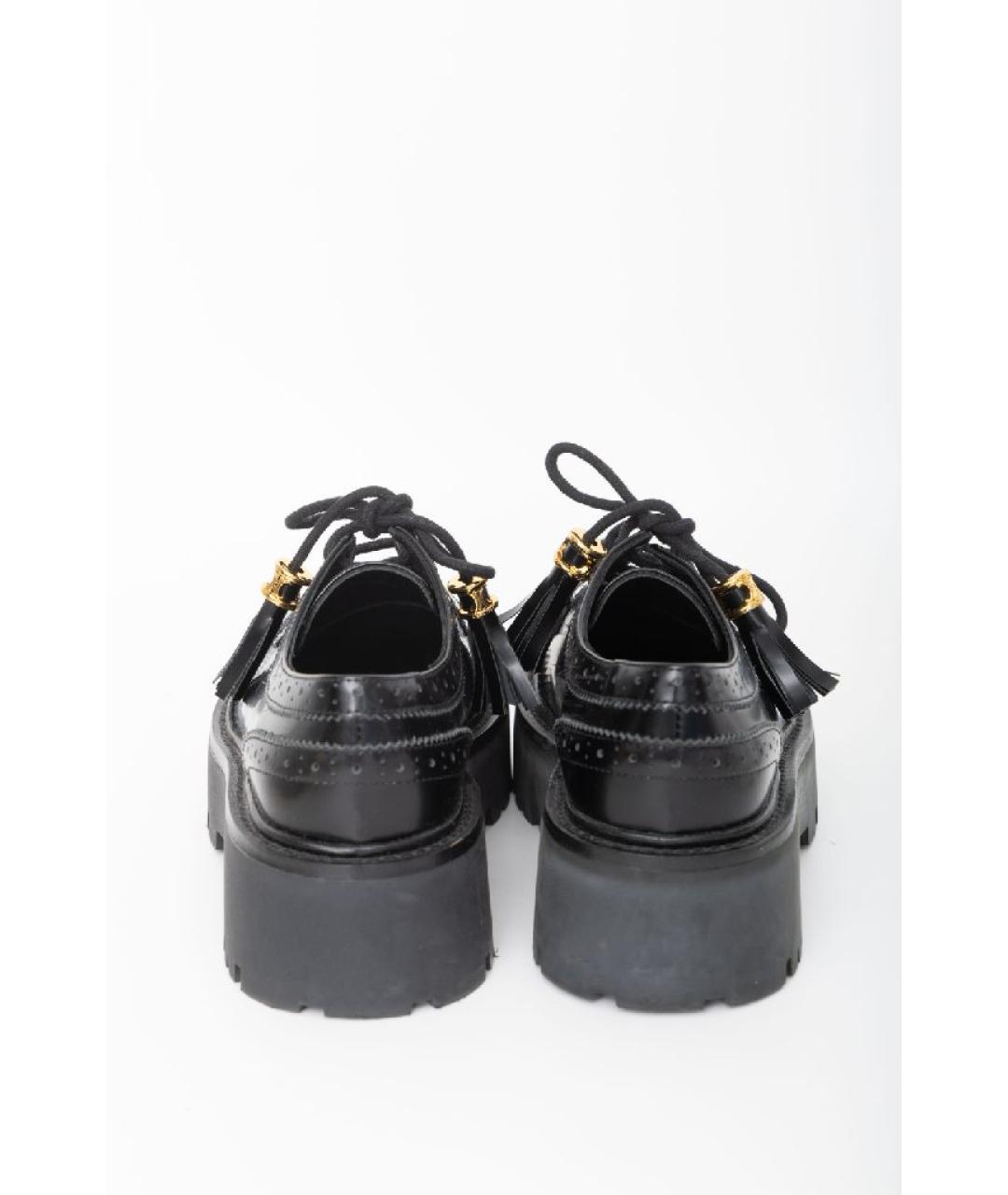 CELINE Черные кожаные брогги и оксфорды, фото 4