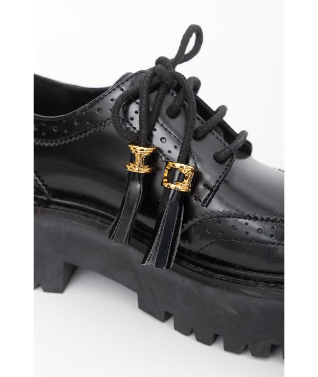 CELINE Черные кожаные брогги и оксфорды, фото 8