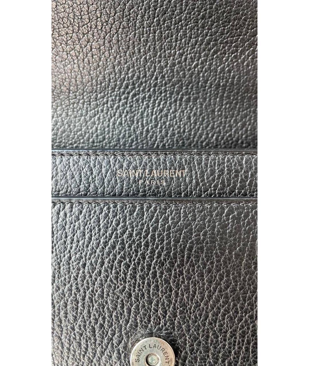 SAINT LAURENT Черная кожаная сумка через плечо, фото 7