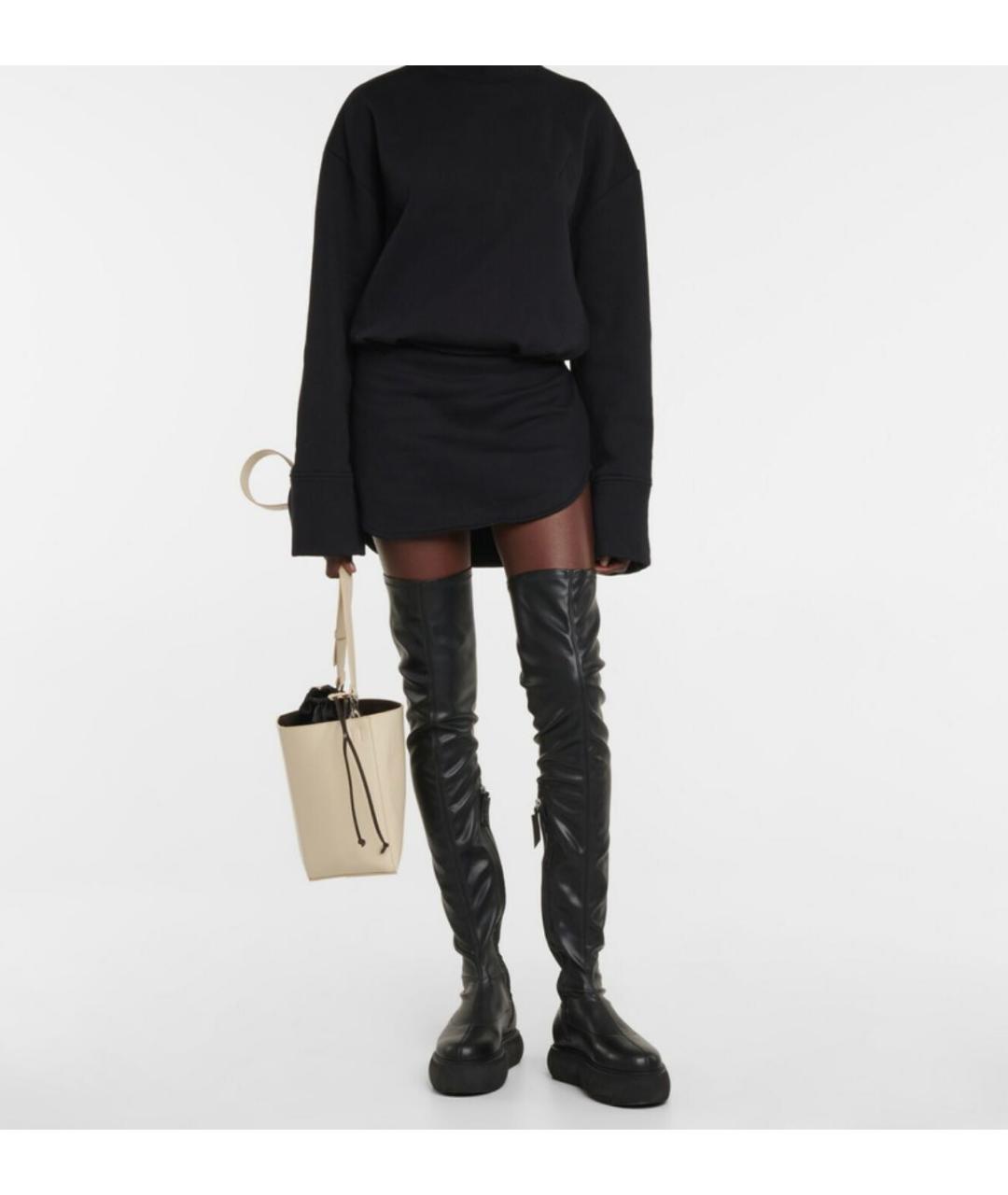 THE ATTICO Черные кожаные ботфорты, фото 7