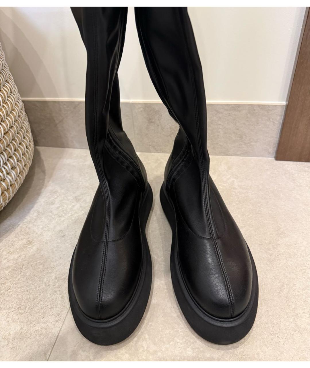 THE ATTICO Черные кожаные ботфорты, фото 2