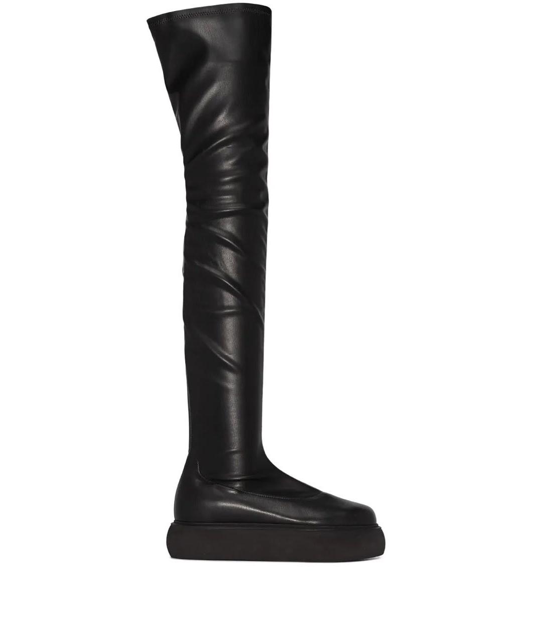 THE ATTICO Черные кожаные ботфорты, фото 1