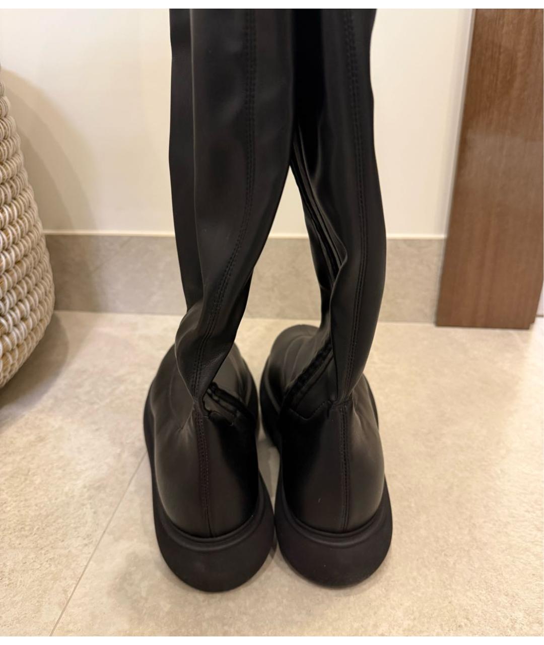 THE ATTICO Черные кожаные ботфорты, фото 4