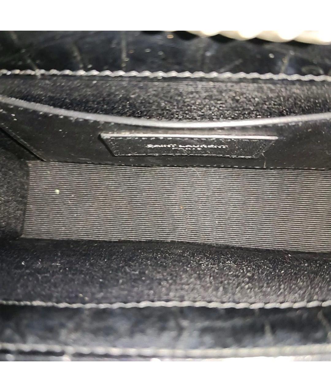 SAINT LAURENT Черная кожаная сумка через плечо, фото 8