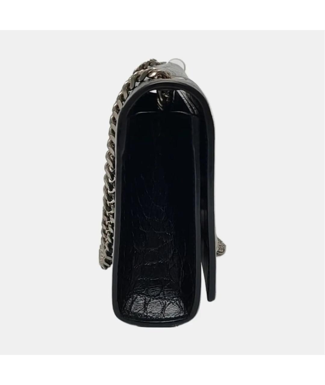 SAINT LAURENT Черная кожаная сумка через плечо, фото 3