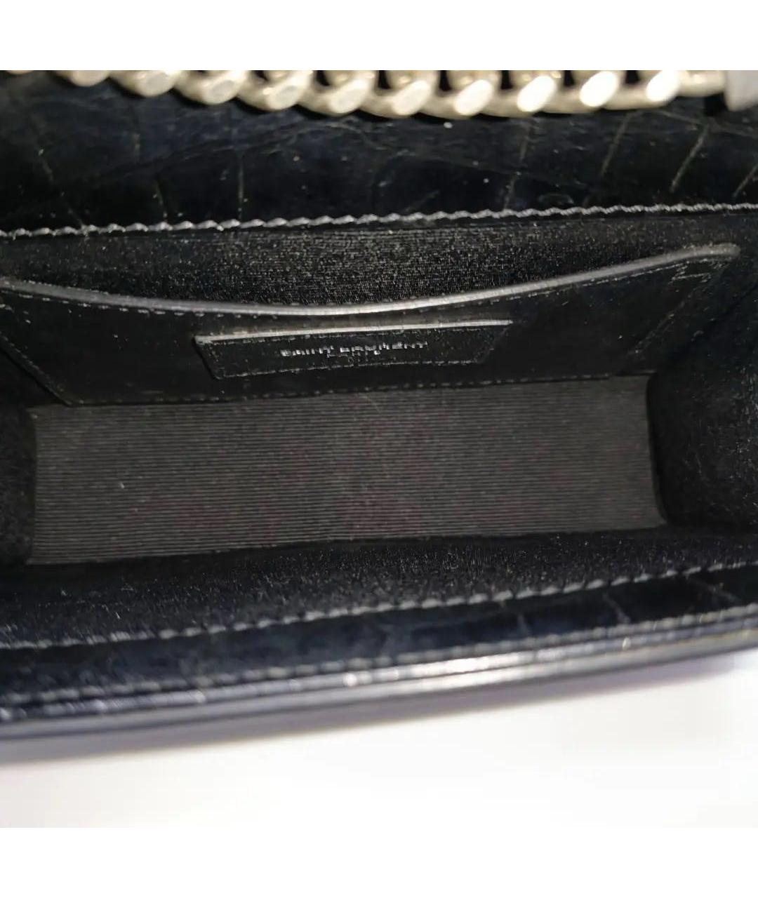 SAINT LAURENT Черная кожаная сумка через плечо, фото 5