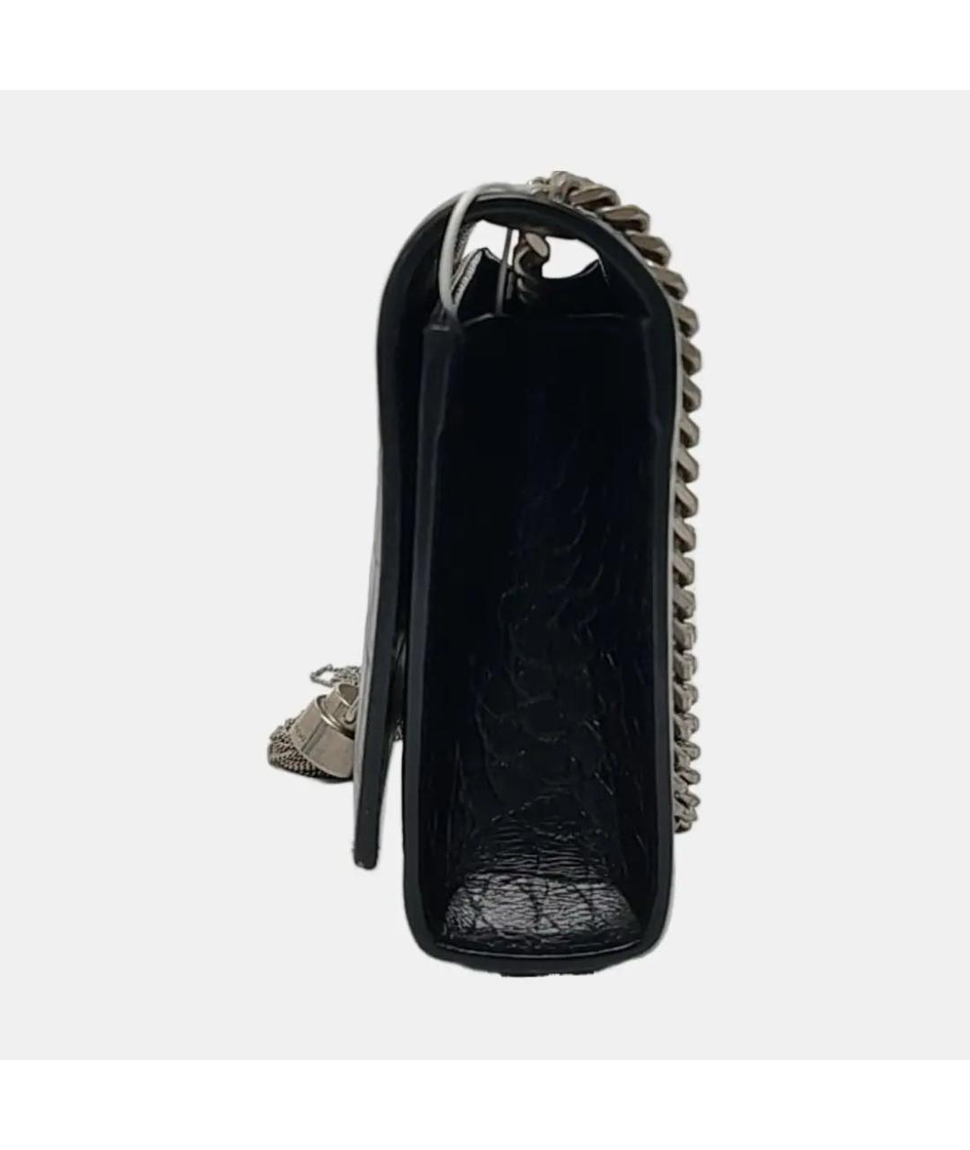 SAINT LAURENT Черная кожаная сумка через плечо, фото 2