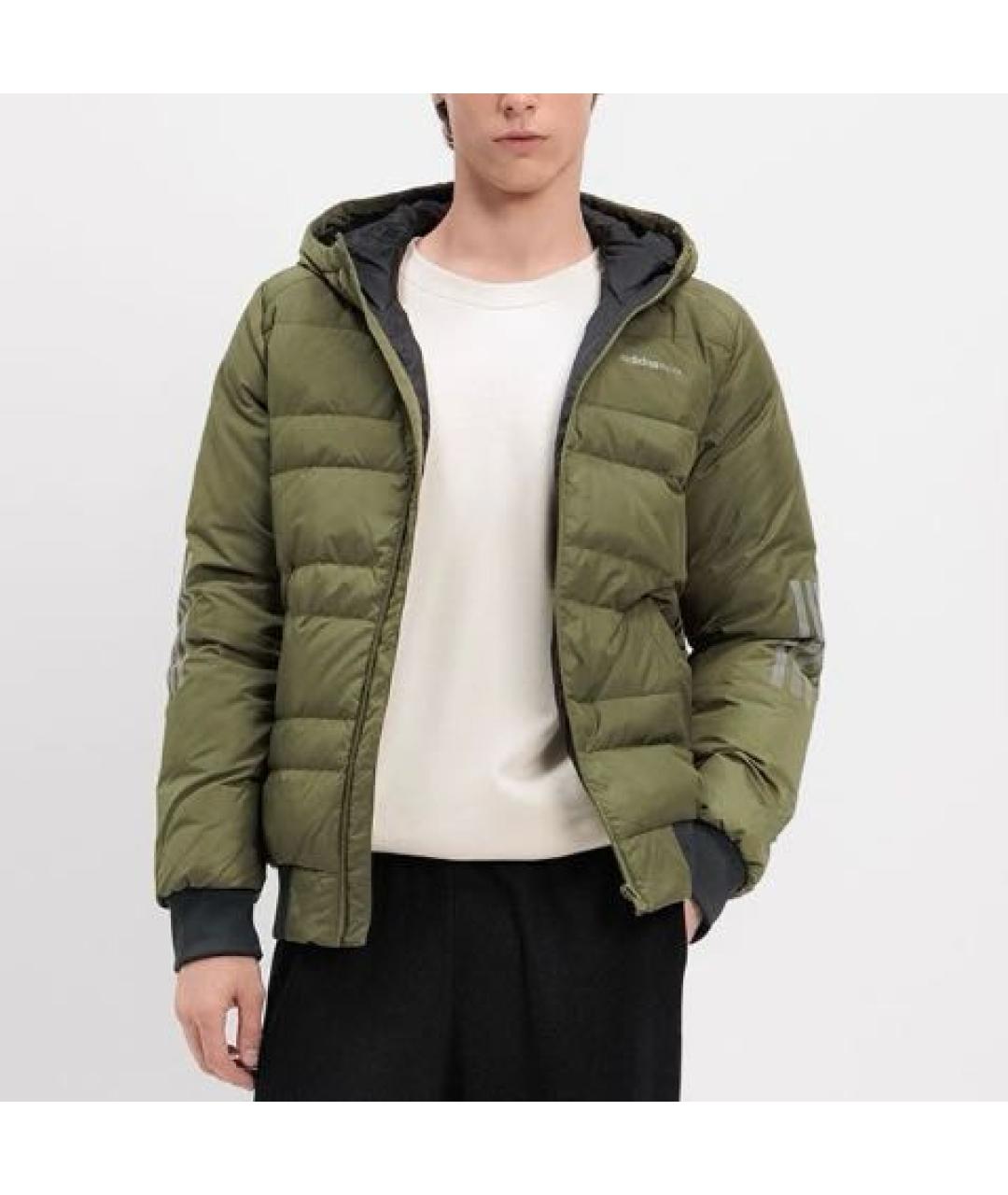ADIDAS Хаки полиэстеровый пуховик, фото 3