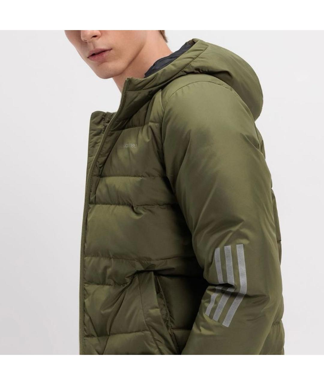 ADIDAS Хаки полиэстеровый пуховик, фото 4