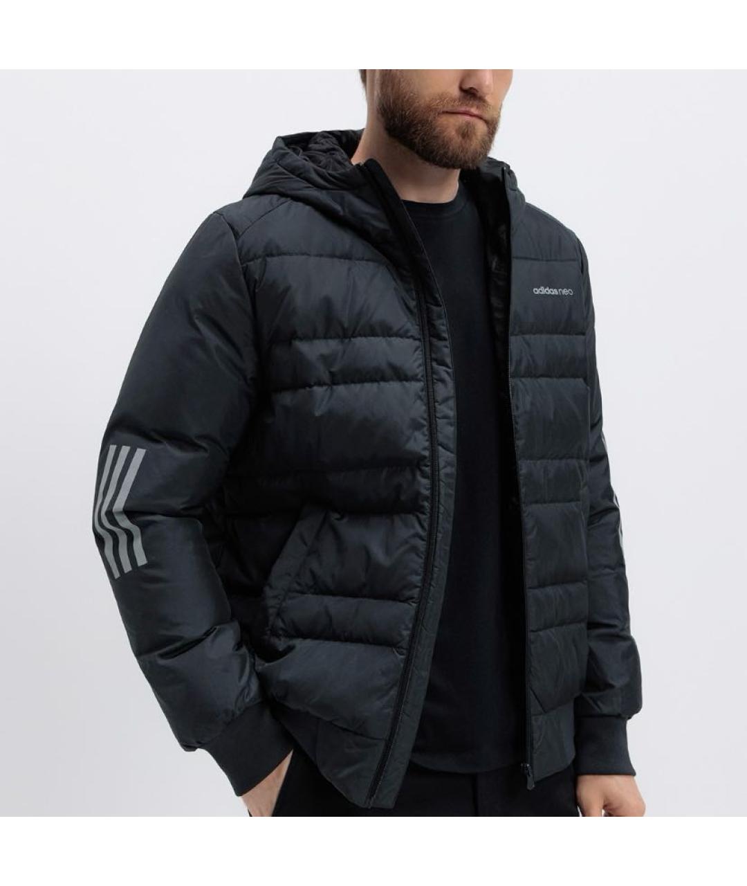 ADIDAS Черный полиэстеровый пуховик, фото 4