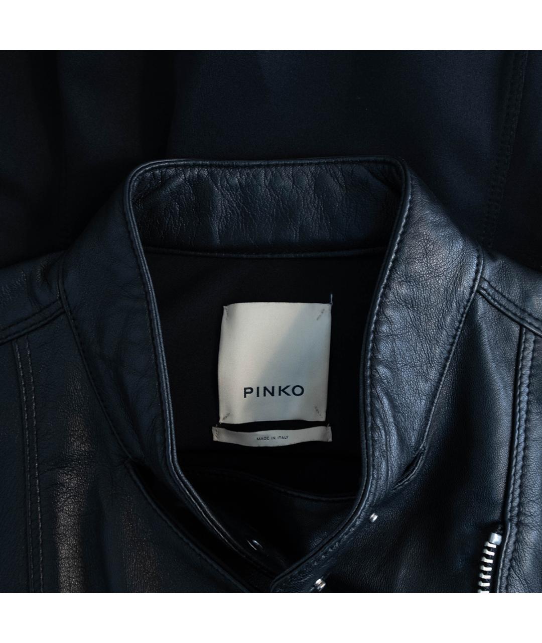 PINKO Черная кожаная куртка, фото 3