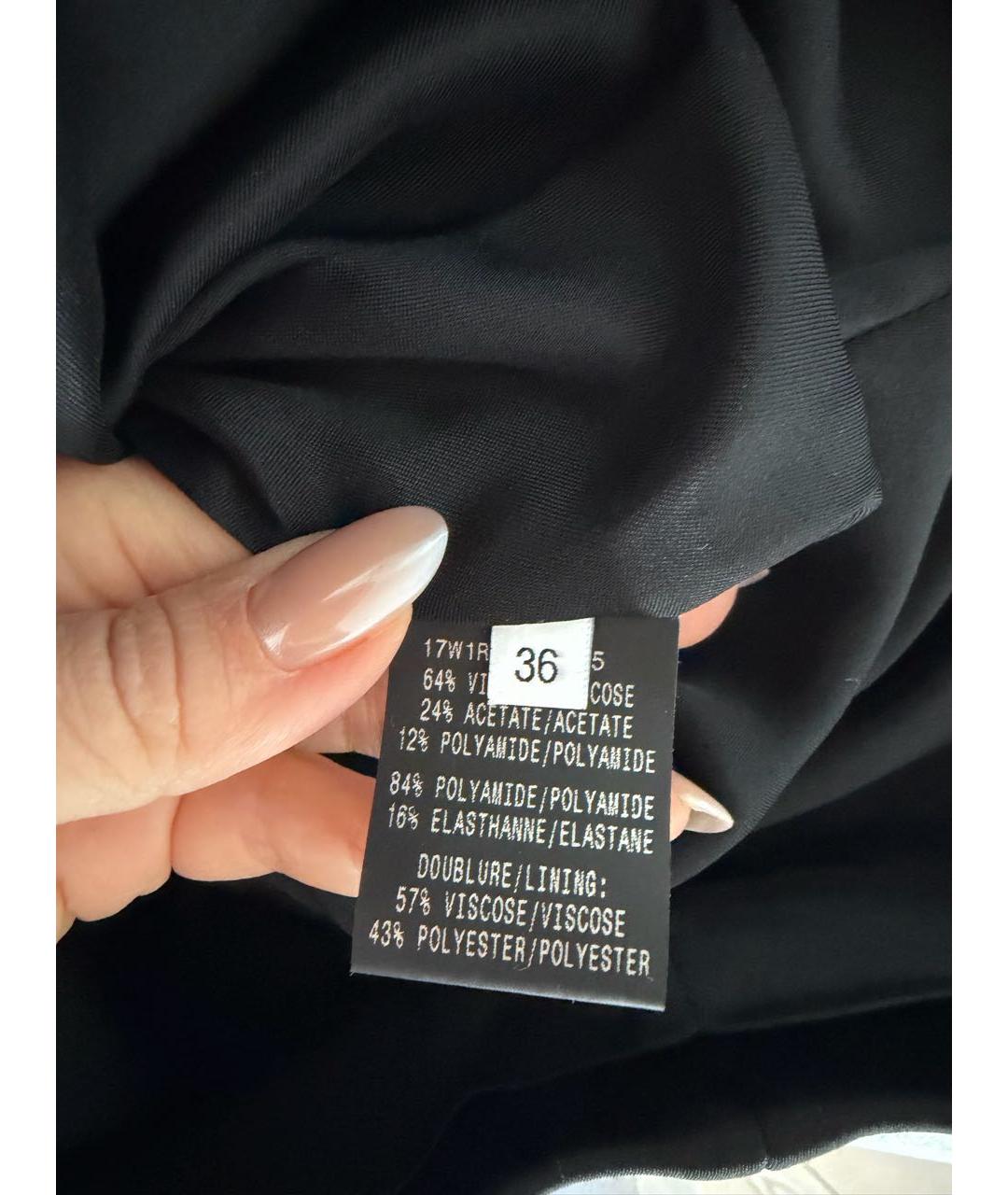 MUGLER Черное вискозное коктейльное платье, фото 4