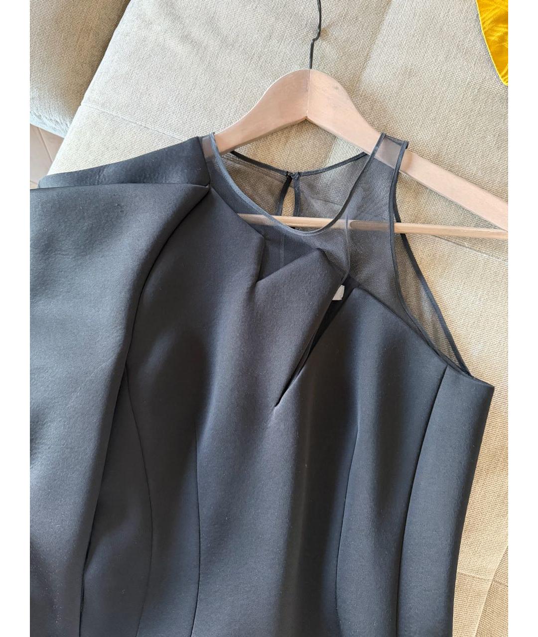 MUGLER Черное вискозное коктейльное платье, фото 3