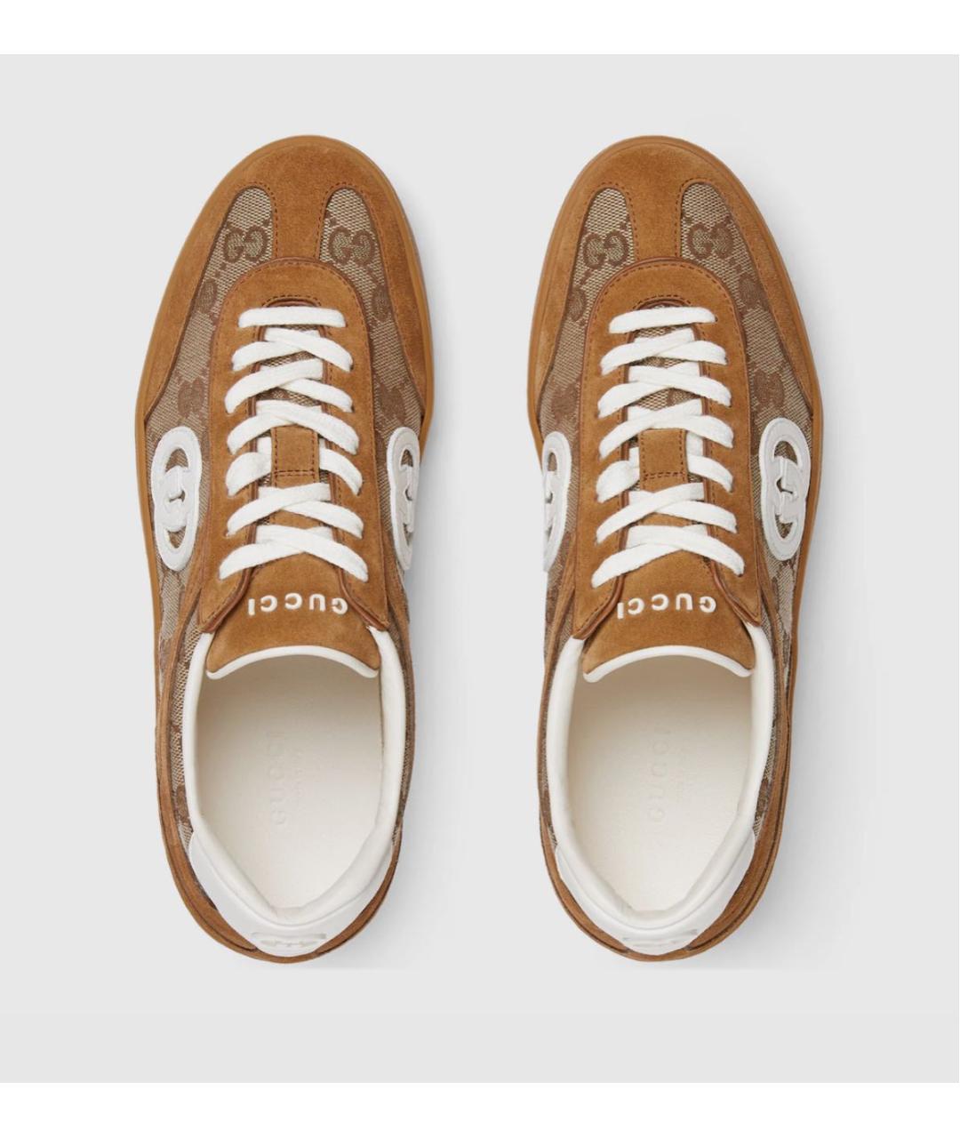 GUCCI Коричневые кожаные кеды, фото 2