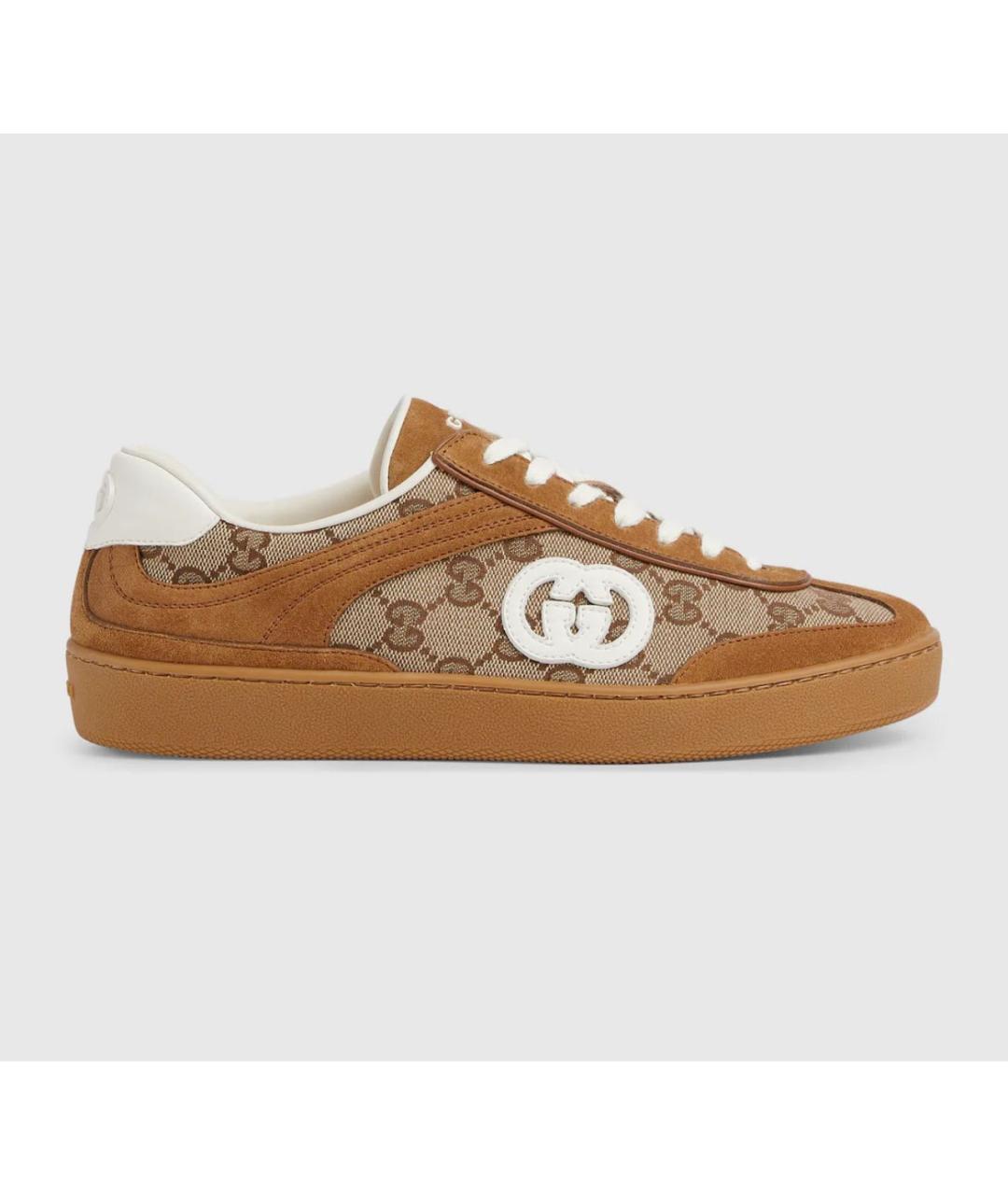 GUCCI Коричневые кожаные кеды, фото 6