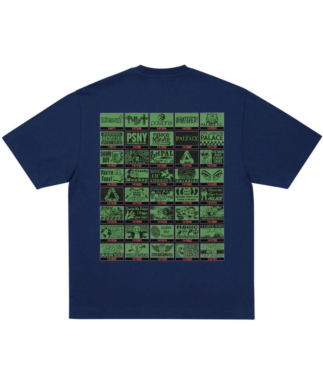 PALACE Темно-синяя хлопковая футболка, фото 2