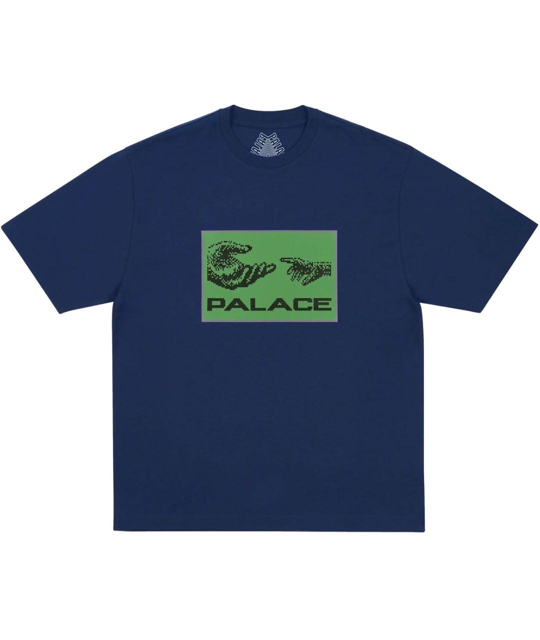 PALACE Темно-синяя хлопковая футболка, фото 1