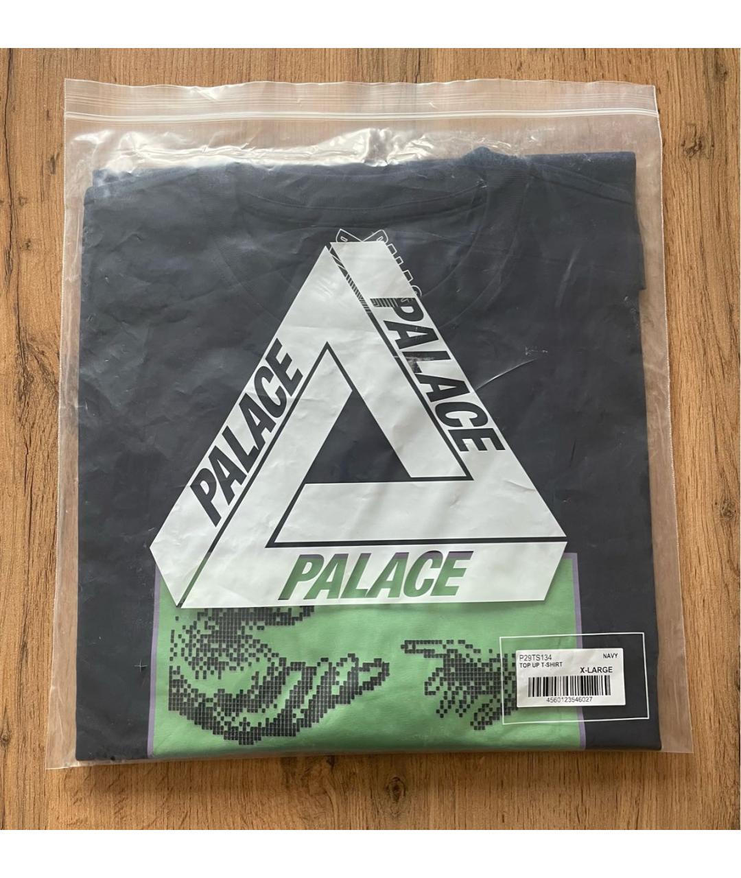 PALACE Темно-синяя хлопковая футболка, фото 3