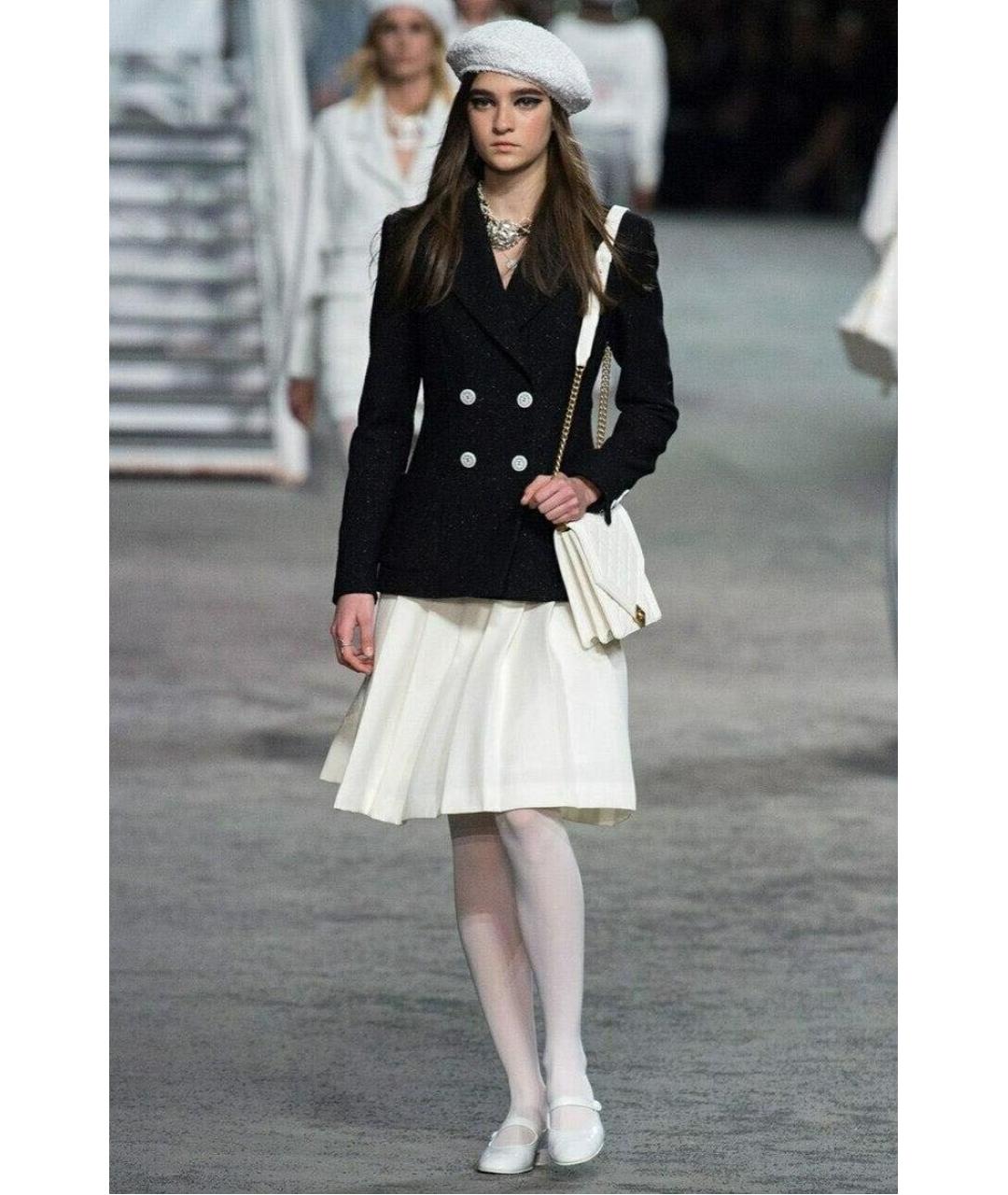 CHANEL Темно-синий твидовый жакет/пиджак, фото 2