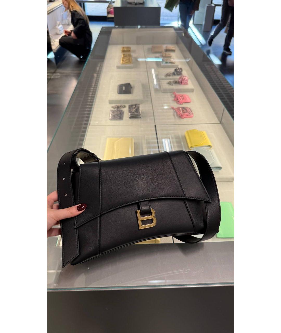 BALENCIAGA Черная кожаная сумка через плечо, фото 6