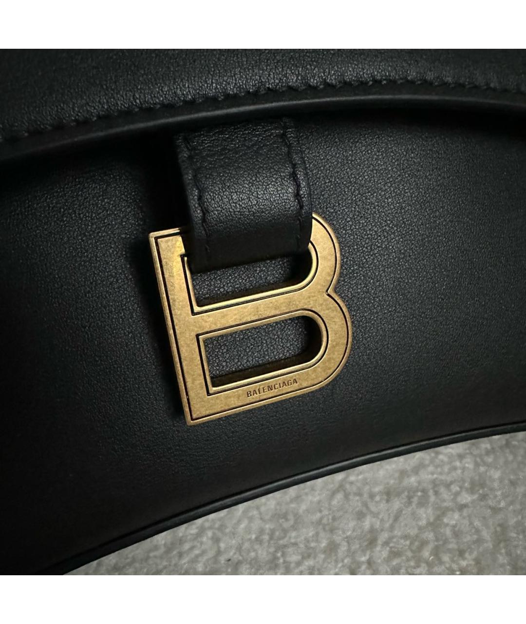 BALENCIAGA Черная кожаная сумка через плечо, фото 8