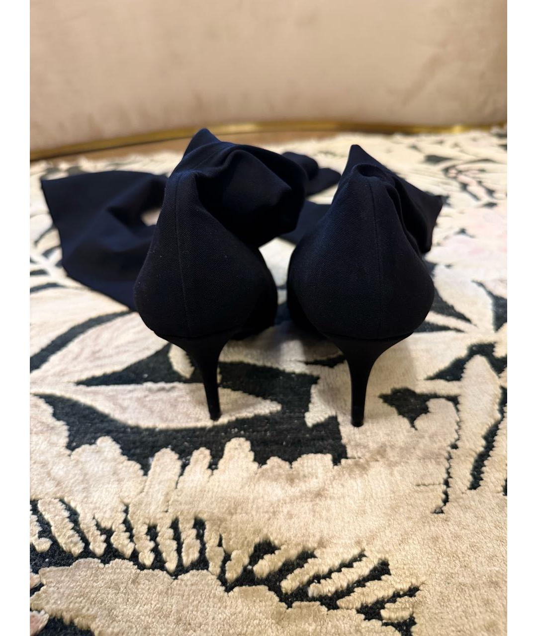 BALENCIAGA Черные текстильные ботфорты, фото 4