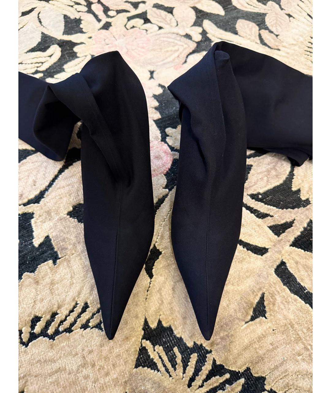 BALENCIAGA Черные текстильные ботфорты, фото 2