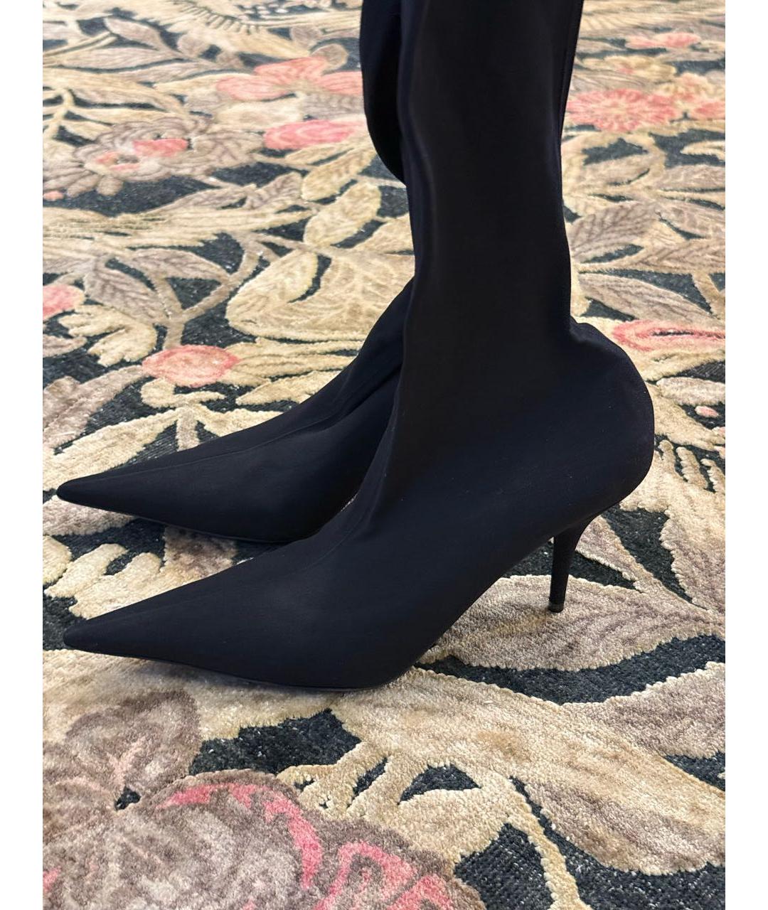 BALENCIAGA Черные текстильные ботфорты, фото 5