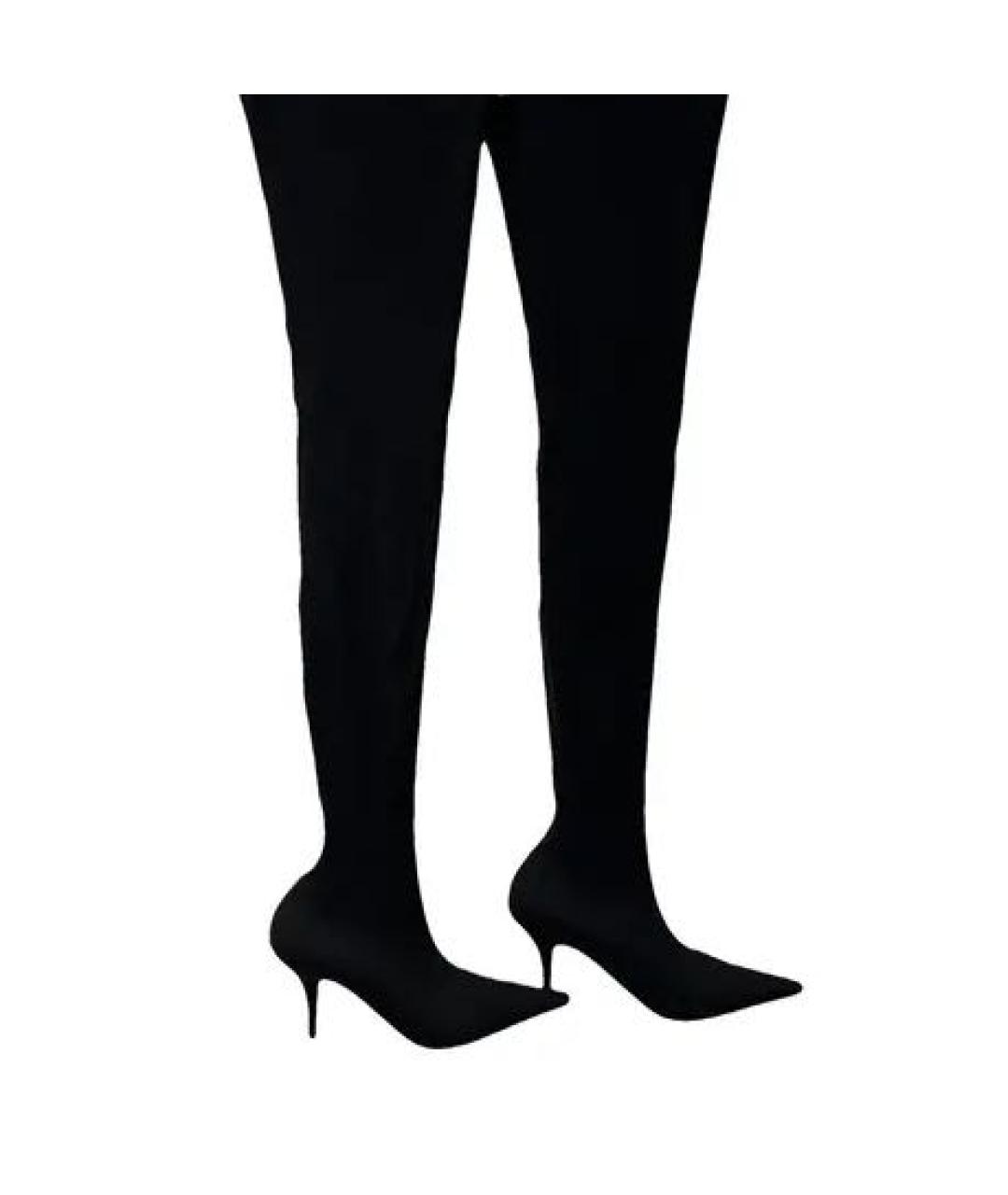 BALENCIAGA Черные текстильные ботфорты, фото 7