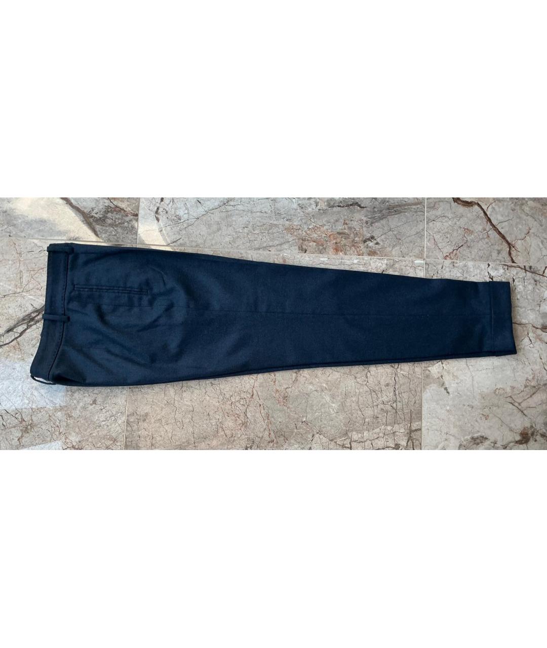 LORO PIANA Синие кашемировые прямые брюки, фото 2