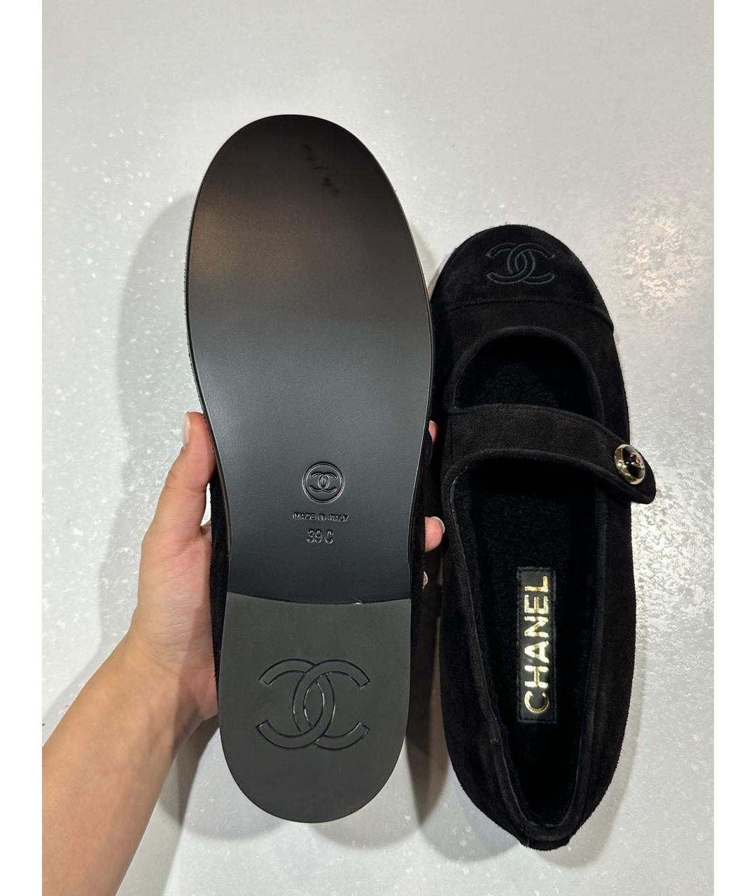 CHANEL Черные замшевые балетки, фото 3