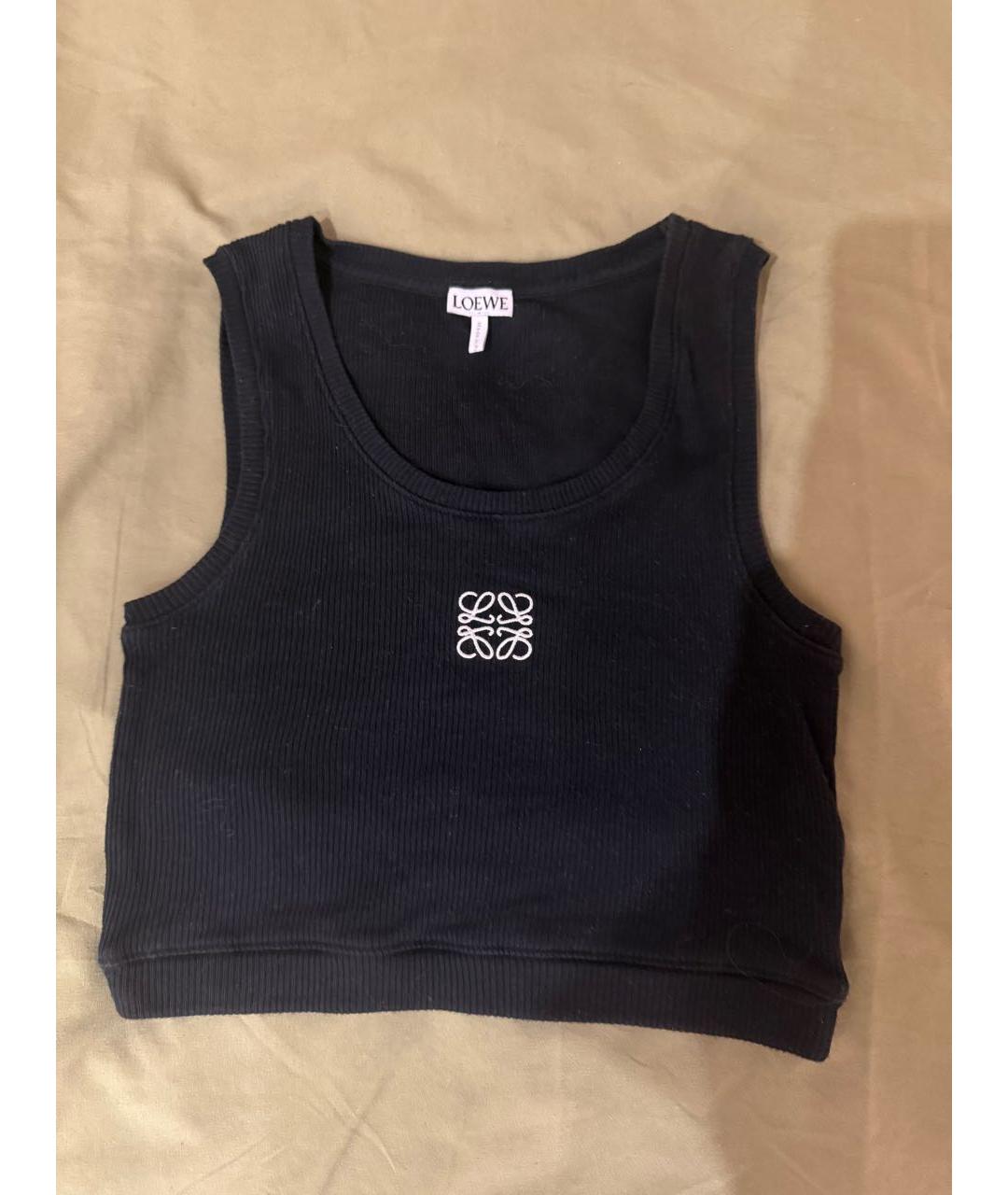 LOEWE Черная хлопковая майка, фото 5
