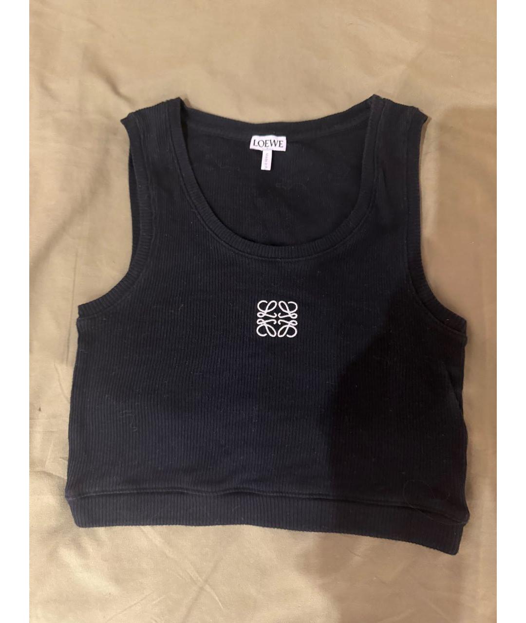 LOEWE Черная хлопковая майка, фото 4