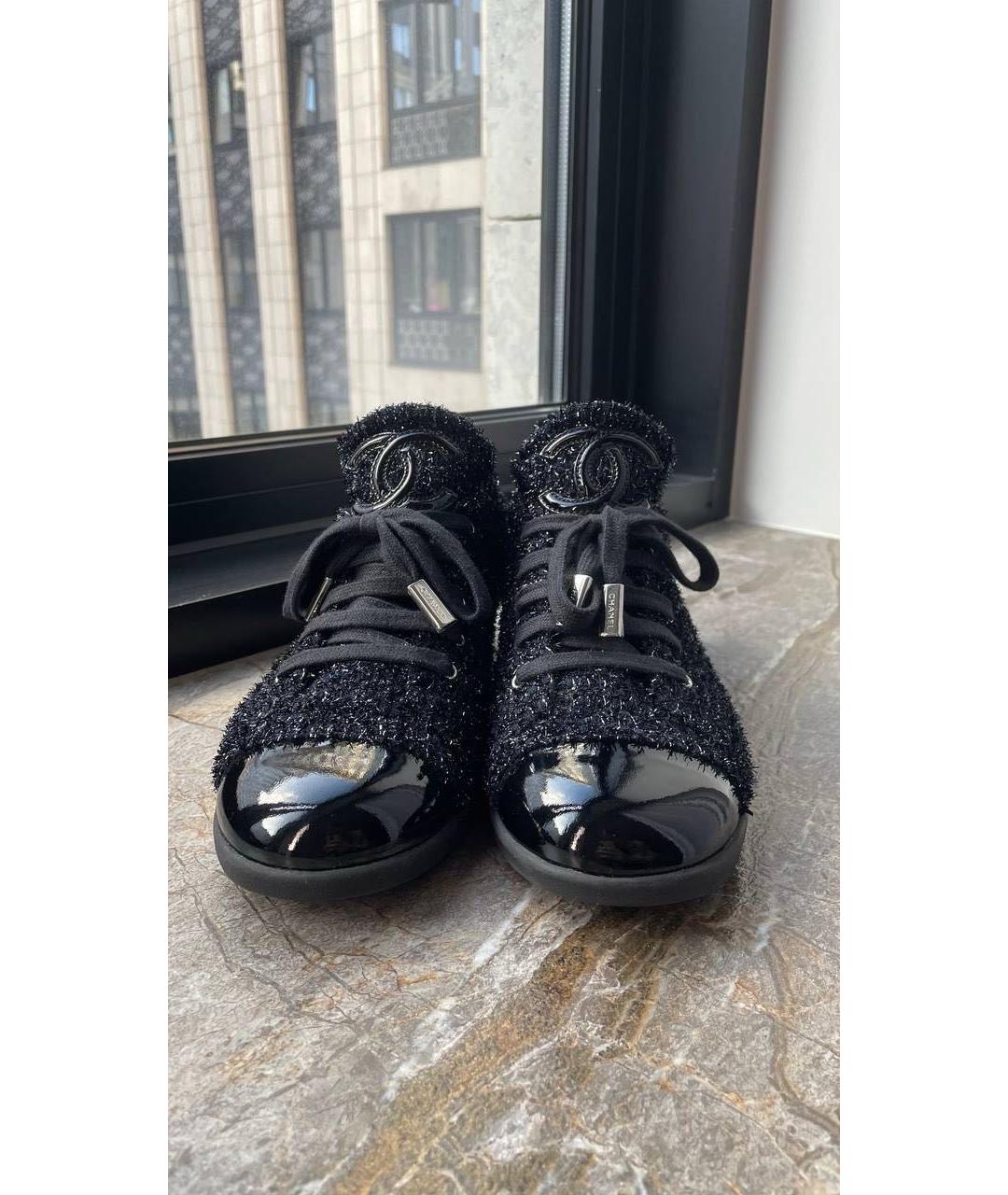 CHANEL Черные текстильные кеды, фото 2