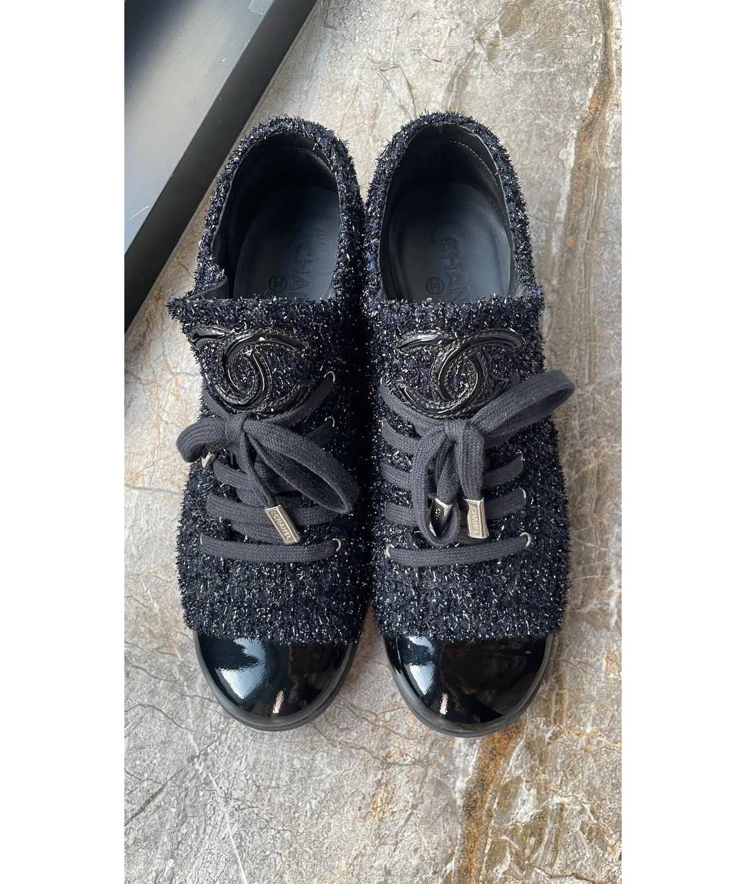 CHANEL Черные текстильные кеды, фото 3