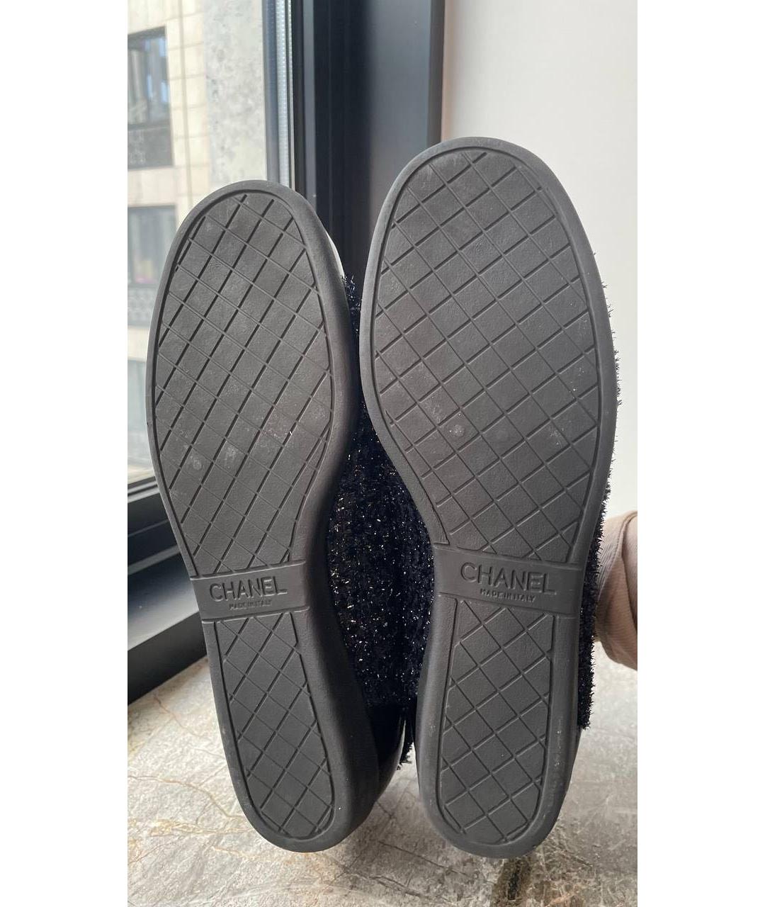 CHANEL Черные текстильные кеды, фото 5