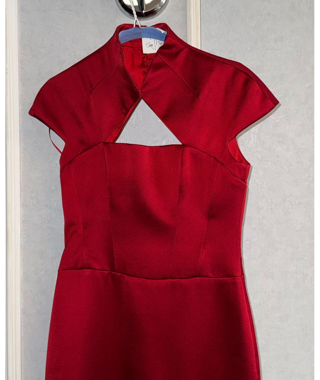 RASARIO Бордовое шелковое вечернее платье, фото 4