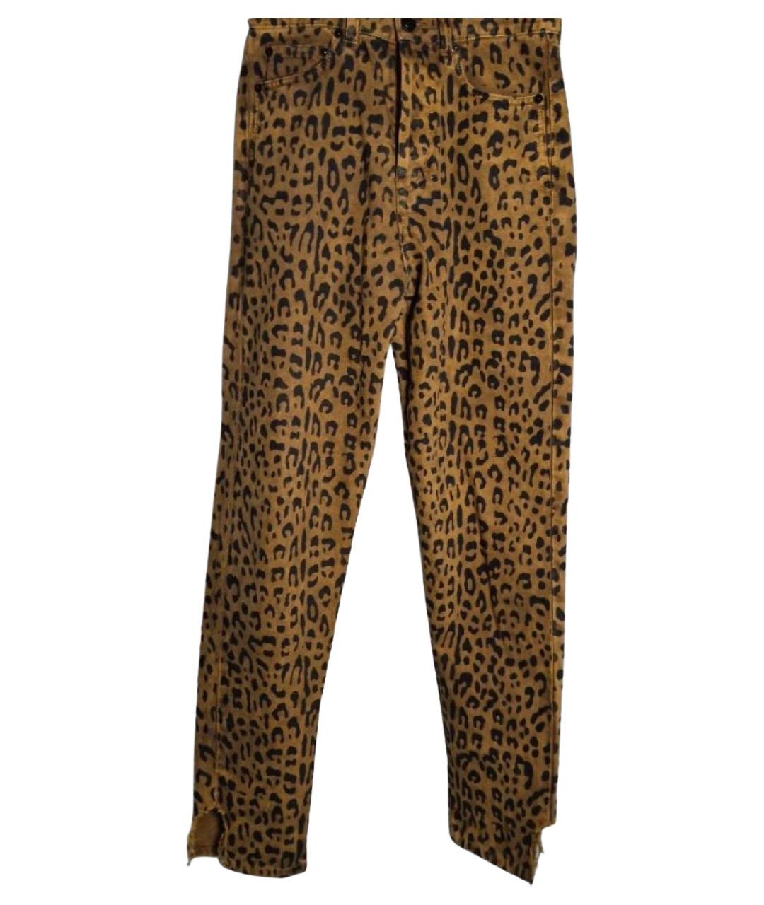 SAINT LAURENT Коричневые хлопковые джинсы слим, фото 1