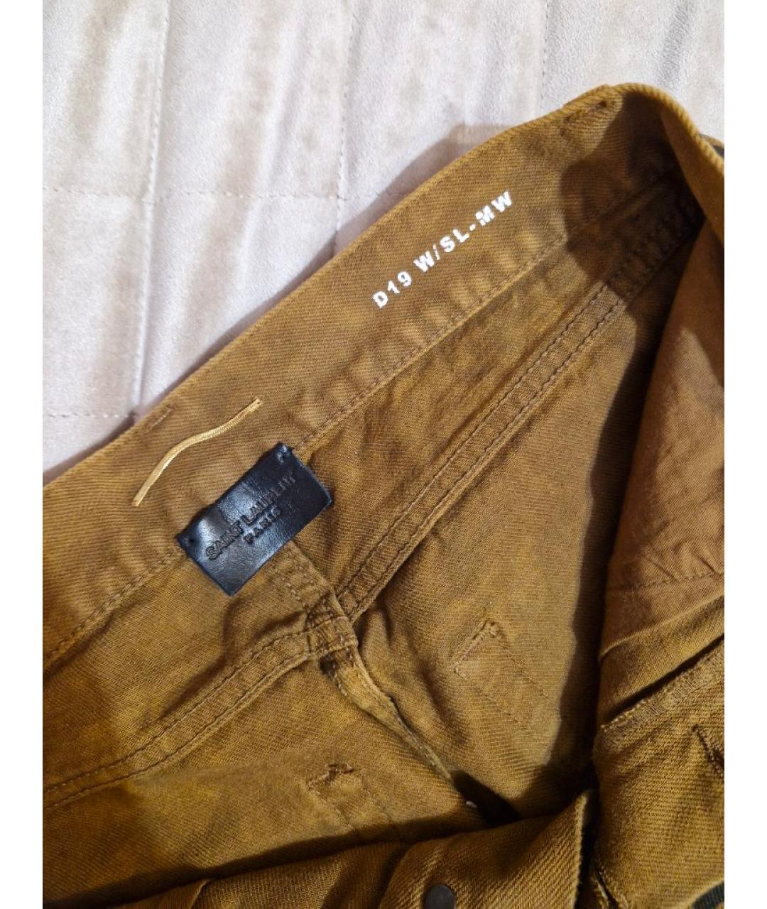 SAINT LAURENT Коричневые хлопковые джинсы слим, фото 3