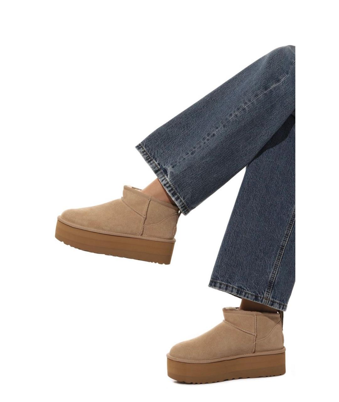 UGG AUSTRALIA Бежевые замшевые ботинки, фото 6