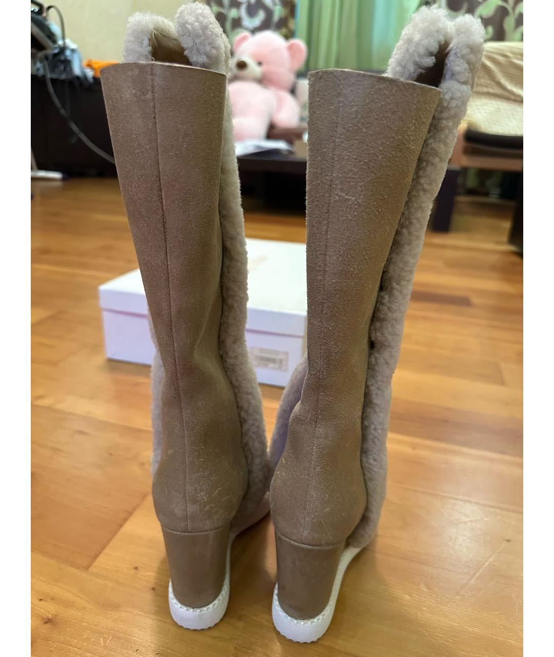 SEE BY CHLOE Бежевые замшевые сапоги, фото 4