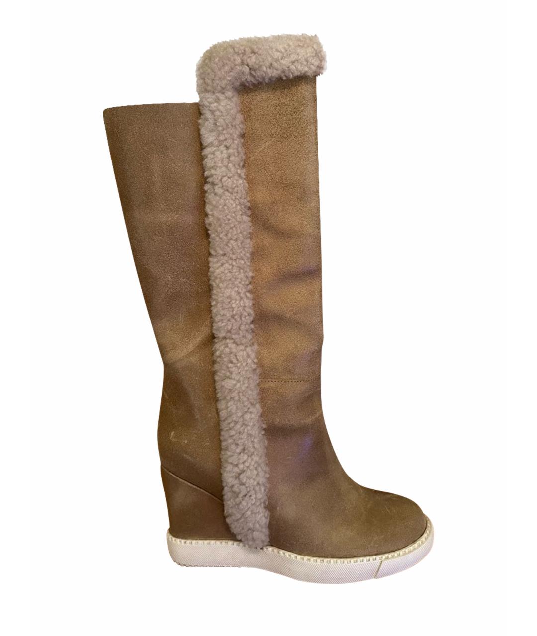 SEE BY CHLOE Бежевые замшевые сапоги, фото 1