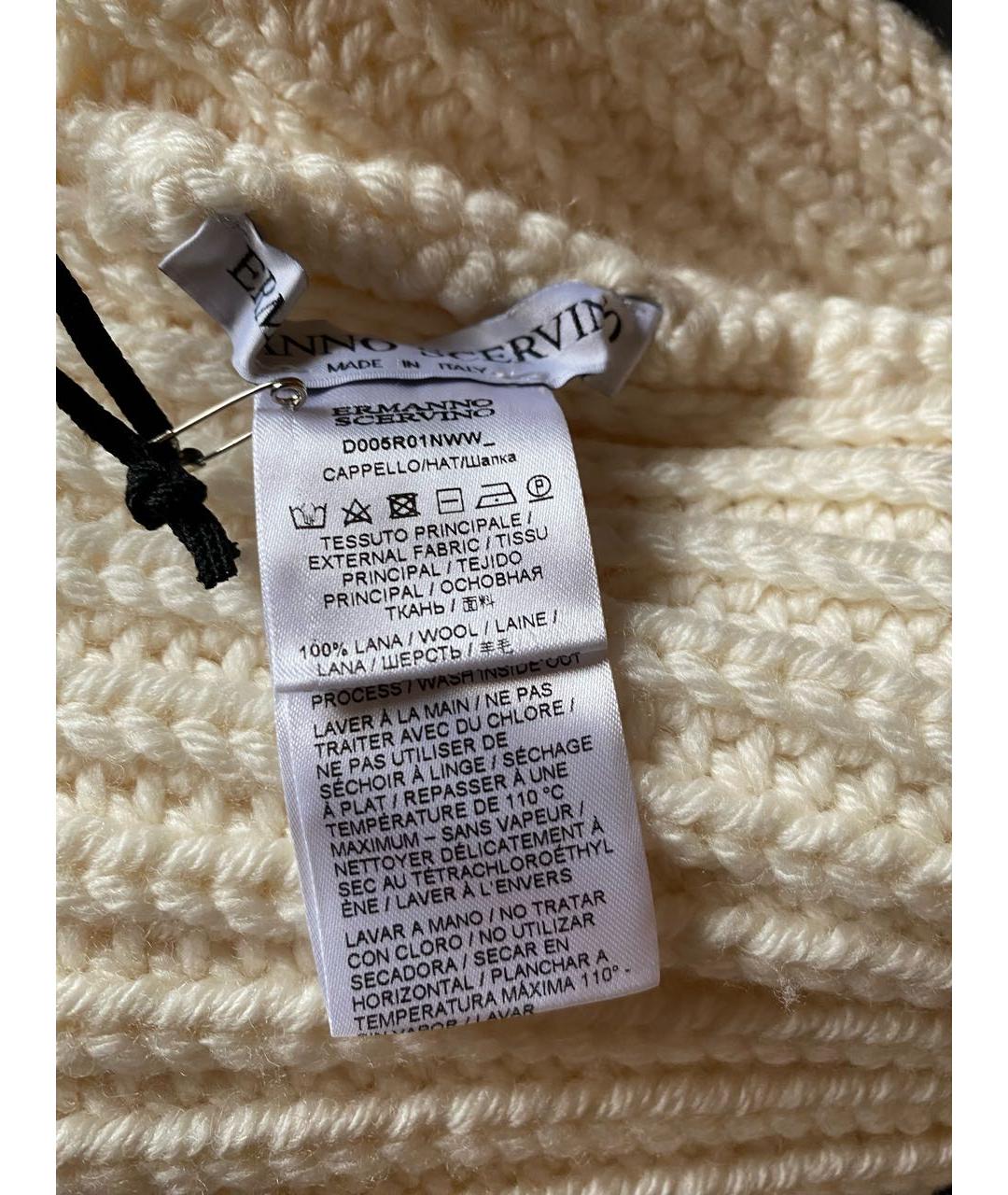 ERMANNO SCERVINO Белая шерстяная шапка, фото 4
