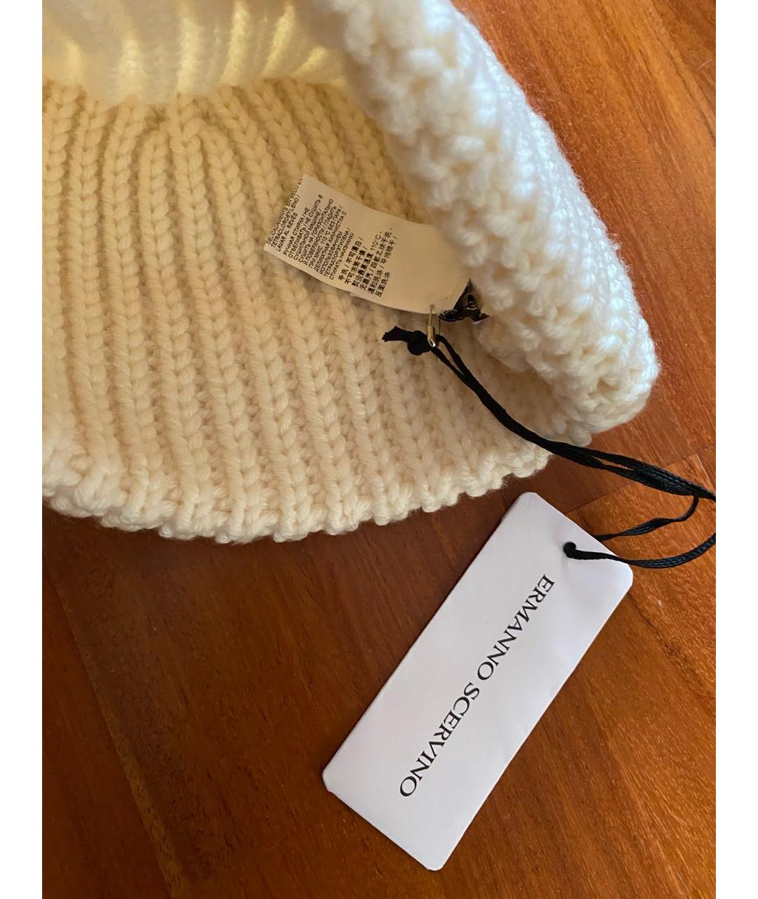 ERMANNO SCERVINO Белая шерстяная шапка, фото 5