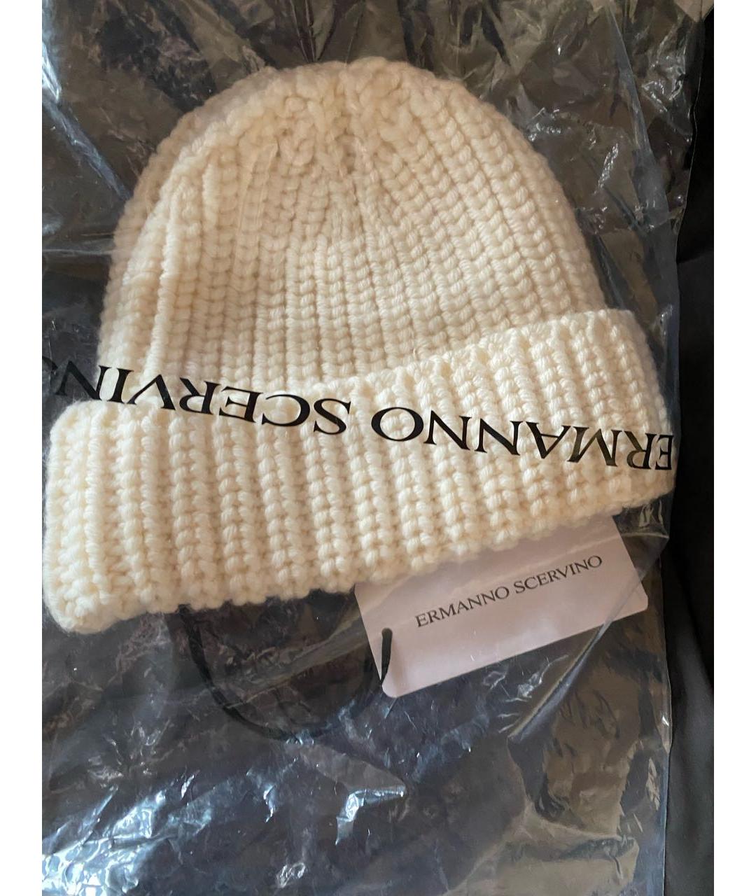 ERMANNO SCERVINO Белая шерстяная шапка, фото 3