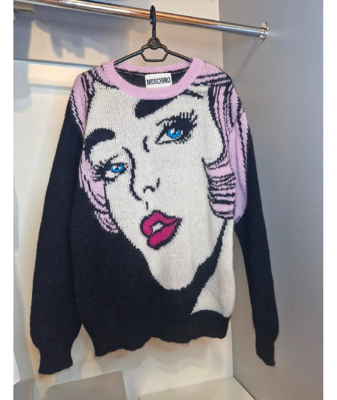 MOSCHINO Черный шерстяной джемпер / свитер, фото 5
