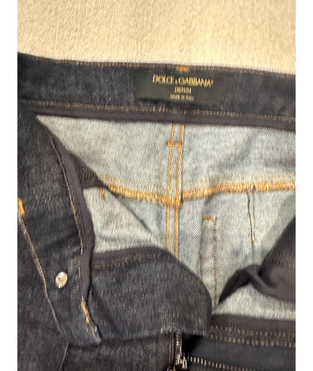 DOLCE&GABBANA Темно-синие хлопковые джинсы клеш, фото 3