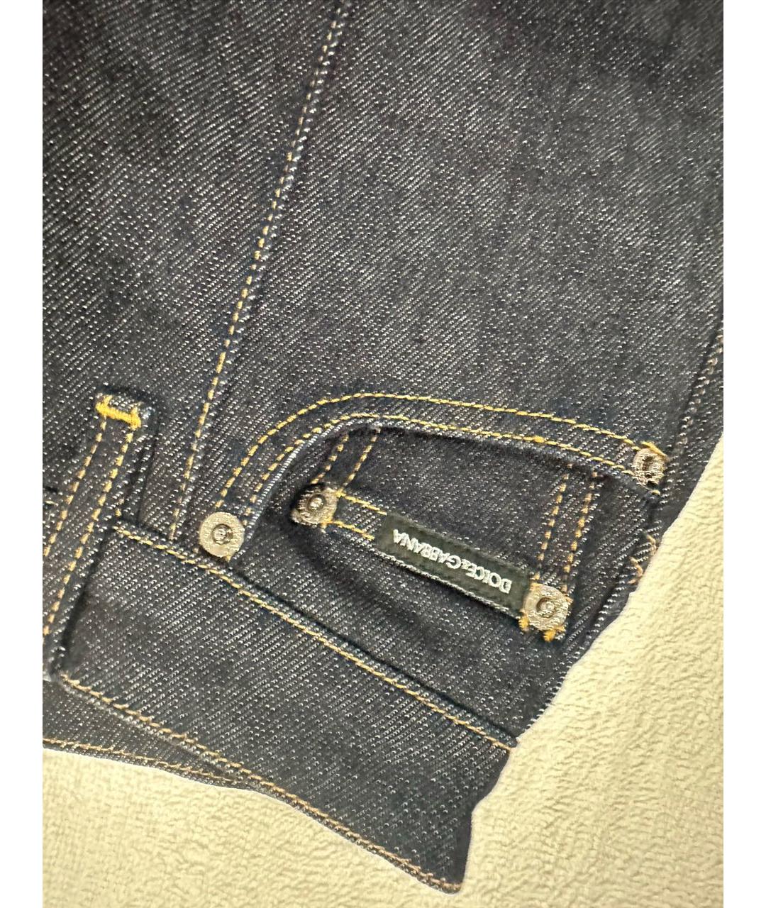 DOLCE&GABBANA Темно-синие хлопковые джинсы клеш, фото 5