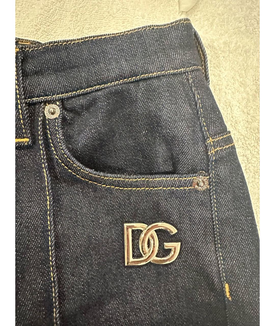 DOLCE&GABBANA Темно-синие хлопковые джинсы клеш, фото 4